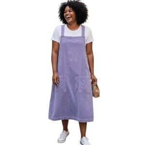 Nordstrom  Purple Corduroy Overall Dress with two front Pockets Size 2x